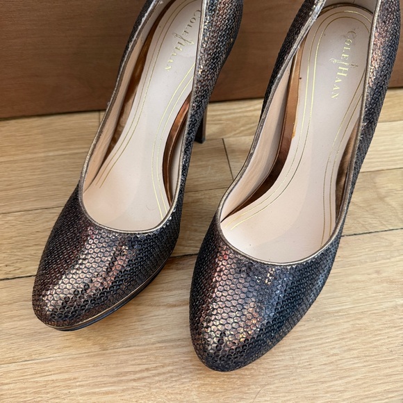 Cole Haan Copper/Gold Sequin Pumps/Heels. Size 8.5. Nike Air - Picture 2 of 6